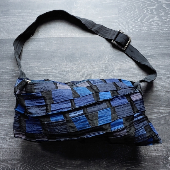 Rare Kao Pao Shu blue and black Charlie bag - Picture 2 of 14